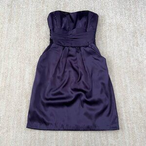 David's Bridal Strapless Purple Dress